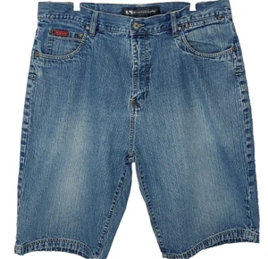 Drunknmunky Blue Jean Denim Shorts 40x14 Baggy Hip Hop Skater Y2K Drunk Munky - Picture 1 of 7