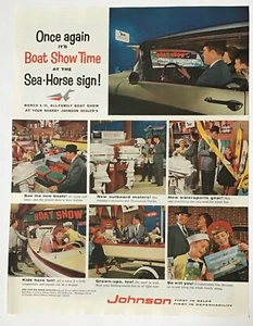 1959 magazine ad for Johnson Sea-Horse outboards - It's Boat Show Time! - Picture 1 of 1