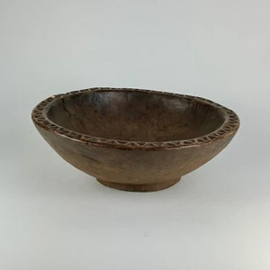 Large Vintage African Hand Carved Brown Wood Milk/Dough Bowl - Picture 1 of 11