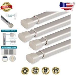 Versatile Adjustable Curtain Rods Tension & Closet Use - 22-36 Inches 4 Pack - Picture 1 of 9