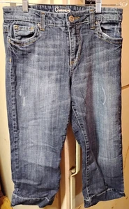 Common Genes Capri Jeans Womens 10 Blue Cotton Stretch Mid Rise Pockets Zip Fly - Picture 1 of 2
