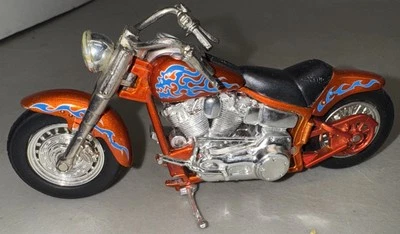 Hot Wheels Motorcycles Street Power Fat Ride 1:18 Harley Davidson Diecast Bike - Image 1 of 4