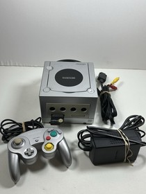 Nintendo GameCube Console Bundle DOL-101 - Platinum + Cables Controller READ!