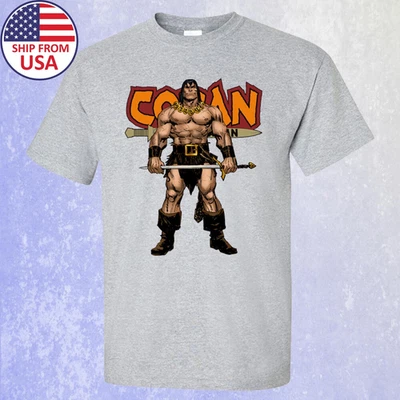 CONAN THE BARBARIAN Movie Gray T Shirt Full Size S-5XL - Image 1 of 3