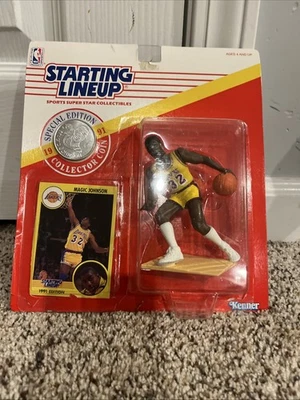 Vintage 1991 Starting Lineup Magic Johnson #32 Los Angeles Laker w/out Card Coin - Image 1 of 3