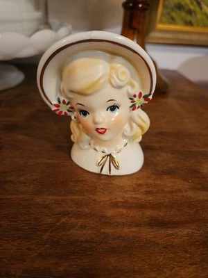 Jarrón cabeza dama Inarco Navidad E1274 1964 Foto 1 de 4