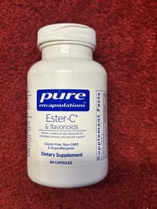 Pure Encapsulations Ester C & Flavonoids 90 Caps Exp 6/26 SEALED CRACKED CAP - Picture 1 of 4