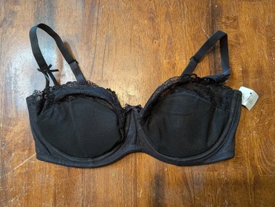 Sujetador Frederick's of Hollywood negro talla 36DD copa acolchada con aros nuevo con etiquetas Foto 1 de 4