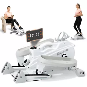Ksports Mini Elliptical Machine with 3-Level Incline and LED Display, White - Picture 1 of 8