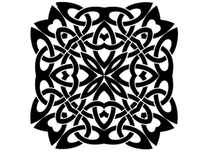 Keltische Knotenquadrate 2 Stck. 4 Zoll schwarz geschmolzenes Glas Aufkleber - Bild 1 von 1