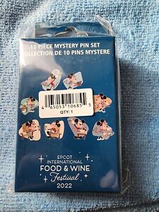 Disney Parks 2022 EPCOT Food and Wine Festival Mystery Box Pin Set of 2 Sealed