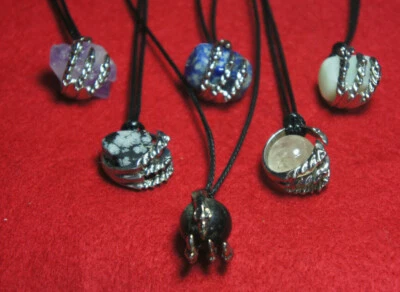 Halskette Anhänger Kralle Sodalith Jade Kristall Obsidian Achat uvm - Bild 1 von 2