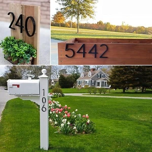 5 Inch Floating House Number, Mailbox Door Numbers Sign, Metal Modern Black - Picture 1 of 22