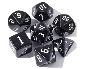 Attic-7 Würfelstücke Smaragd und schwarz Spiele Dungeons und Drachen - Bild 1 von 8