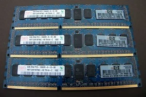 HYNIX 3 X 2GB PC3-10600R DDR3 240 PIN ECC MEMORY MODULES - HMT325U6BFR8C-H9 - Picture 1 of 1