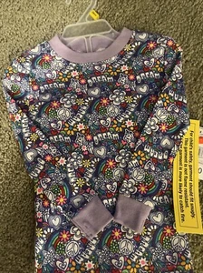 Kidgets Baby Girl's Hippie Purple Long Sleeve Pajama 2 piece Set Size 24mths - Picture 1 of 4