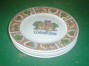 4 WELCOME HOME, TABLETOPS UNLIMITED TEA / SIDE PLATES 7.75" - Picture 1 of 5