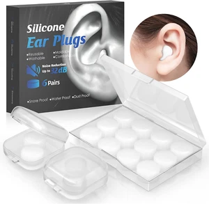 Ear Plugs for Sleeping - 16 Pack Noise Cancelling Silicone Earplugs, Reusable... - Picture 1 of 12