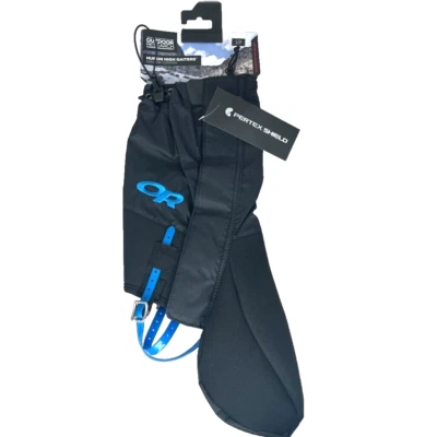 Pair of Outdoor Research Huron High Boot Gaiters Black Sporting Goods Small New - Image 1 of 4