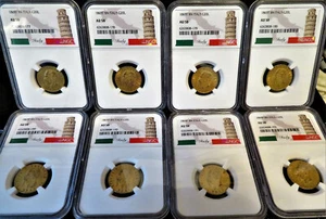 1865T BN Italy Gold 20 Lire NGC AU58 * FREE Shipping * - Picture 1 of 10