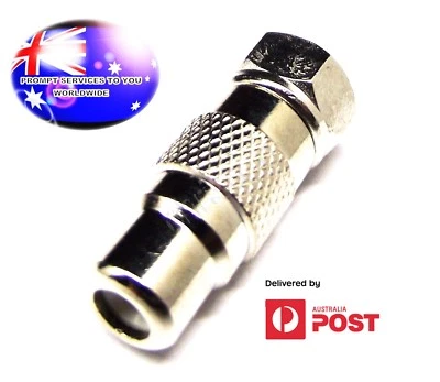 From OZ Quality 1PC TV Aerial Type F Male Plug To Female RCA Coax Adaptor +FP - Image 1 of 4