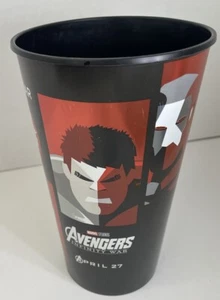 Marvel Avengers Infinity War Movie Theater Souvenir Cup Hulk Thor Iron Man Black - Picture 1 of 4