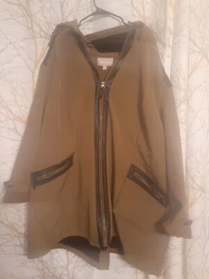 Woman Within Hooded Raincoat  Size 38/40 5x Brown Zipper Detachable hood  - Image 1 of 4