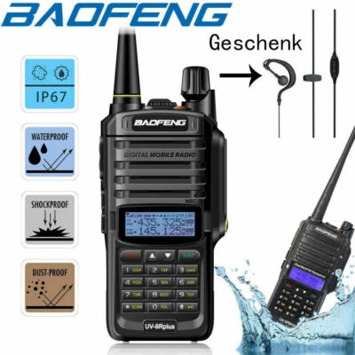 BAOFENG UV9R PLUS VHF/UHF WALKIE TALKIE TWO WAY RADIO KOMBINATION IP68 128KANÄLE