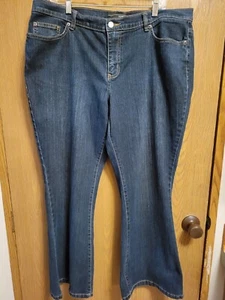 Dark Wash Flate Jeans By Venezia. Immaculate Condition.  Sz 20 Petite - Picture 1 of 12