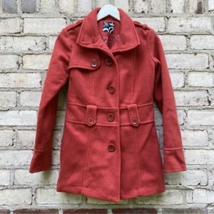 Staccato Orange/Red Pea Coat Size Small - Bild 1 von 7