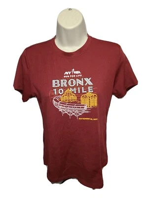 Camiseta deportiva NYRR New York Road Runners Bronx 2014 10 millas para mujer mediana borgoña Foto 1 de 4