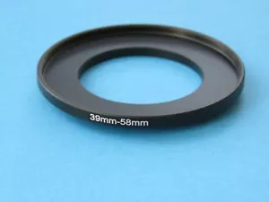 39mm to 58mm Step Up Step-Up Ring Camera Lens Filter Adapter Ring 39mm-58mm - Picture 1 of 2