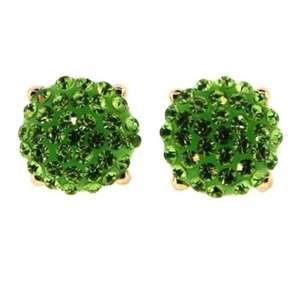Women's ITS SENSE Square Back Rhinestone Earrings, Green - Picture 1 of 1
