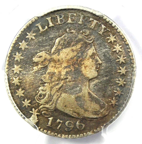 1796 Draped Bust Dime 10C Coin - Certified PCGS Fine Detail - Rare Date! Cover