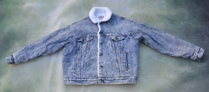 Vintage 80s Levi's Men's Denim Jean Jacket Sherpa Lined Size L. - Picture 1 of 12