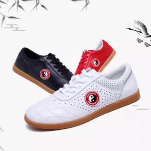 Genuine Leather Breathable Kung Fu Tai Chi Shoes Martial Art Shoes Wushu Sport - Picture 1 of 19