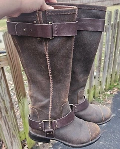 Ugg Dree Brown Suede Harness Pull On Riding Boots 1005690 Sz 6 - Picture 1 of 8