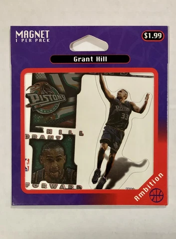 Grant Hill Detroit Pistons 1997 Crown Pro NBA Pro Mags Magnet Sealed Cover