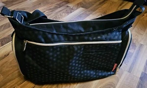 Fisher Price Diaper Messenger Bag Shoulder Strap Black Zip Pockets - Picture 1 of 9