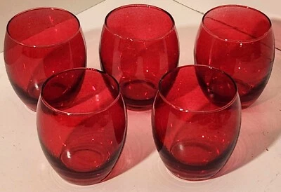 LOTE DE 5 TAÇAS DE VINHO TINTO SEM HASTE - Imagem 1 de 4