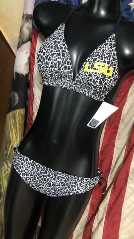 NWT new LSU TIGERS Bikini Swim Suit Top or Bottom SwimWear sizes in DESCRIPTION Cover