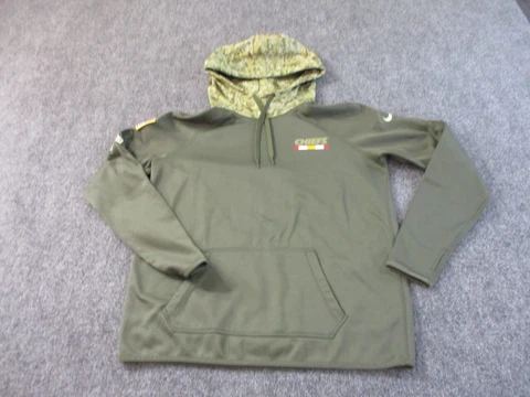 Nike Kansas City Chiefs Hoodie Men's Medium Green Salute to Service Polyester Cover