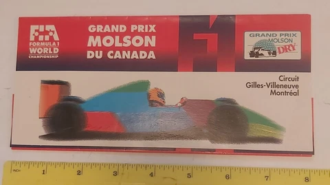 RARE VTG (MONTREAL) "JULY 18 I993 MOLSON GRAN PRIX FORMULA ONE - TICKET PACKAGE" Cover