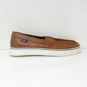 Chaps Mens Port Brown Leather Slip On Low Top Loafer Shoes Size 11 - Picture 1 of 12
