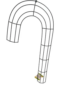 Candy Cane Wreath Form Black Metal Wire Frame For Crafting & DIY Projects Set o - Picture 1 of 5