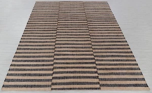 Natural Jute Black High Quality Hand Woven Geometric Boho Style Customize Rug - Picture 1 of 19