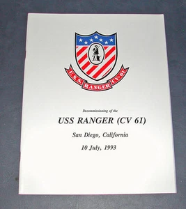CV-61 CVA-61 USS RANGER Decommissioning Book 1993 Navy Ship Squadron patch image - Picture 1 of 1