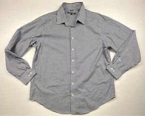 Camisa para hombre Kenneth Cole Reaction Button XL 17-17.5 34-35 a rayas azul blanco - Imagen 1 de 5