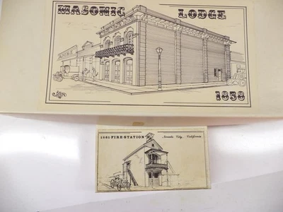 Classic Miniatures HO Masonic Lodge + Fire Station Building kits, (lot sb) - Image 1 of 3