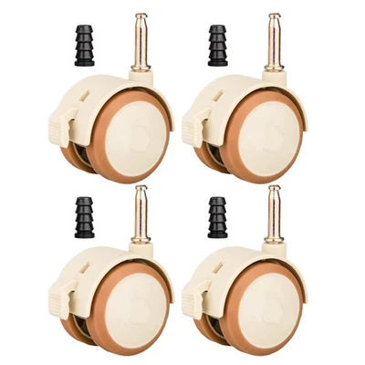  4 Pcs Rolling Chair Wheels Replacement Locking Casters Dining Room - Image 1 of 4